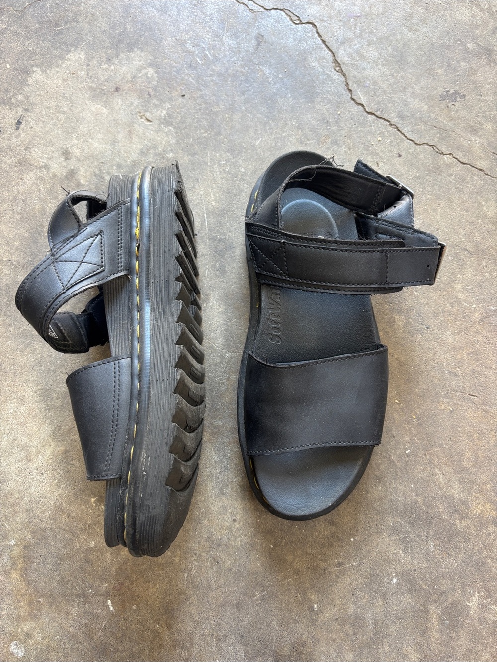 Doc Marten Black platform Leather Strap Sandals